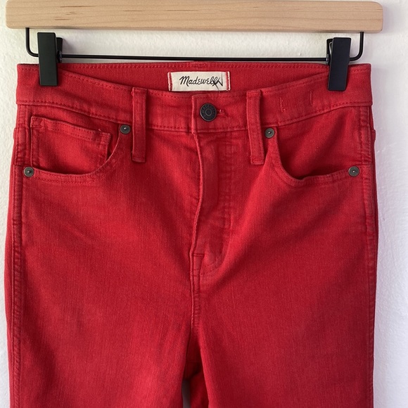 Madewell red 10” high rise skinny jeans size 26 - Picture 5 of 9